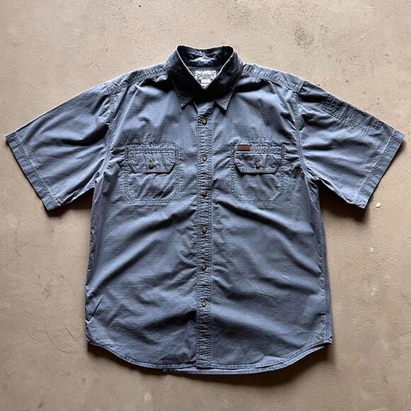 Carhartt Other - vintage carhartt boxy light blue button up shirt